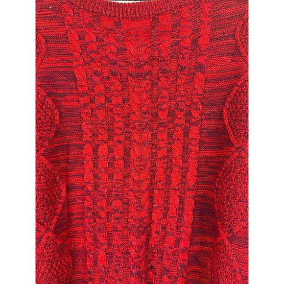Womens NWT John & Jenn Red Gray Blend Cable Knit Sweater Casual Career Size M - Picture 8 of 8